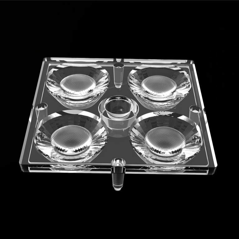 50 * 50mm 30 درجه 4 در 1 لنز نور LED مواد PC برای نوردهی سیلاب SMD7070 / 5050 / 4 * 3030 LED