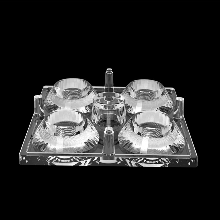 50 * 50mm 30 درجه 4 در 1 لنز نور LED مواد PC برای نوردهی سیلاب SMD7070 / 5050 / 4 * 3030 LED