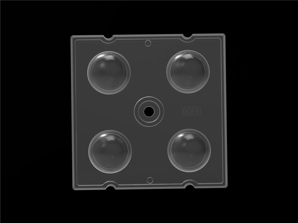 50 * 50mm 60 درجه 4 در 1 لنز نور LED مواد PC برای نوردهی سیلاب SMD7070 / 5050 / 4 * 3030 LED