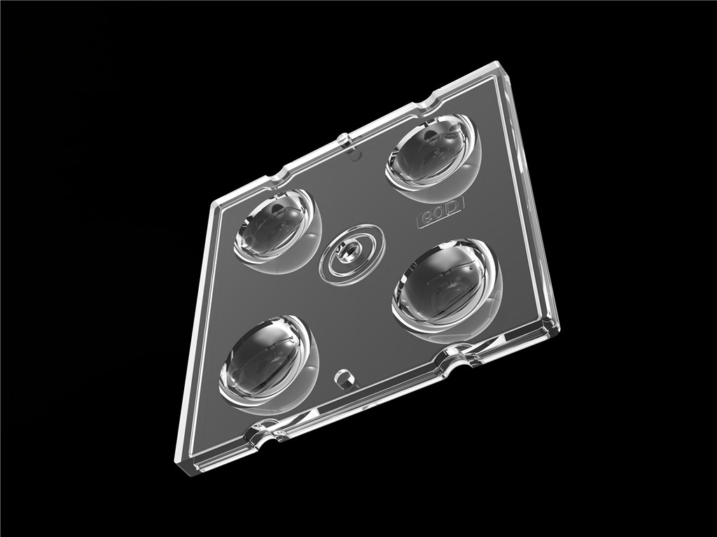 50 * 50mm 60 درجه 4 در 1 لنز نور LED مواد PC برای نوردهی سیلاب SMD7070 / 5050 / 4 * 3030 LED
