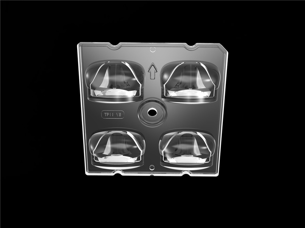 50 * 50mm 55 * 152 درجه / TYPE2-VS 4 در 1 لنز نور LED مواد PC برای ماژول نور خیابان LED SMD3535/5050LED