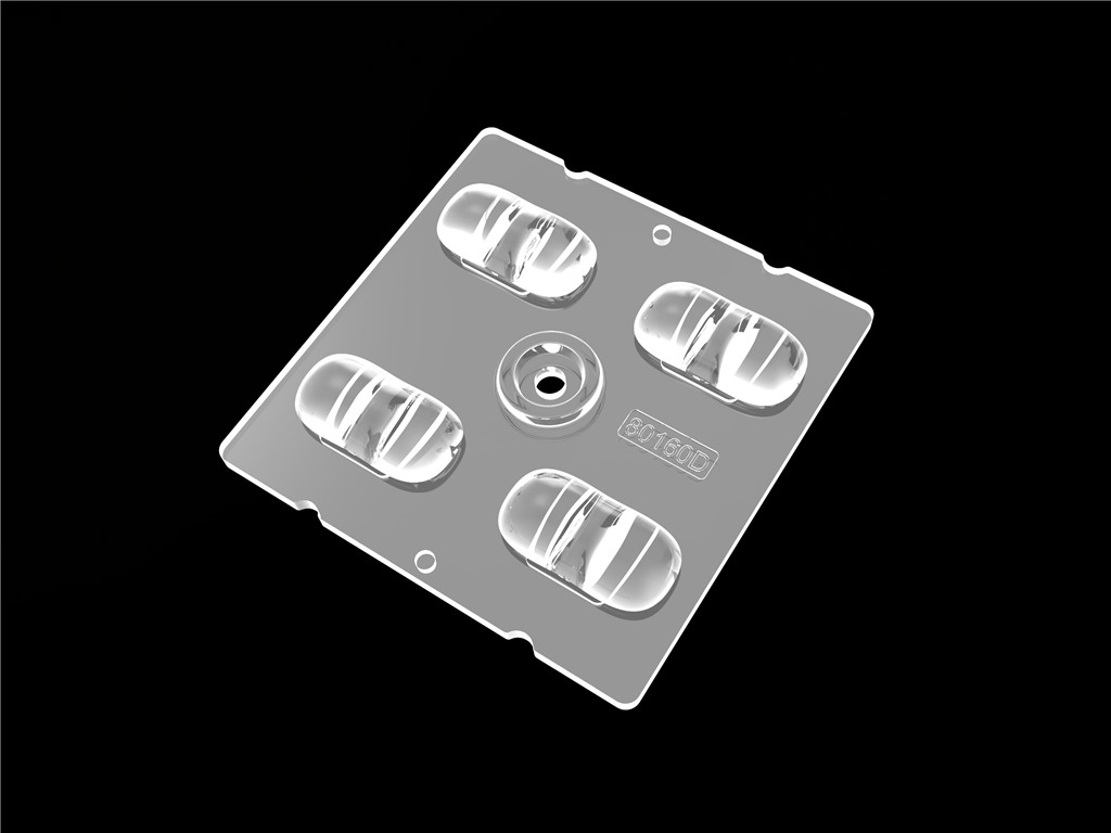 4IN1 50 * 50mm 80 * 160 درجه زاویه پرتو لنز LED Street Lighting Module برای روشنایی شهری