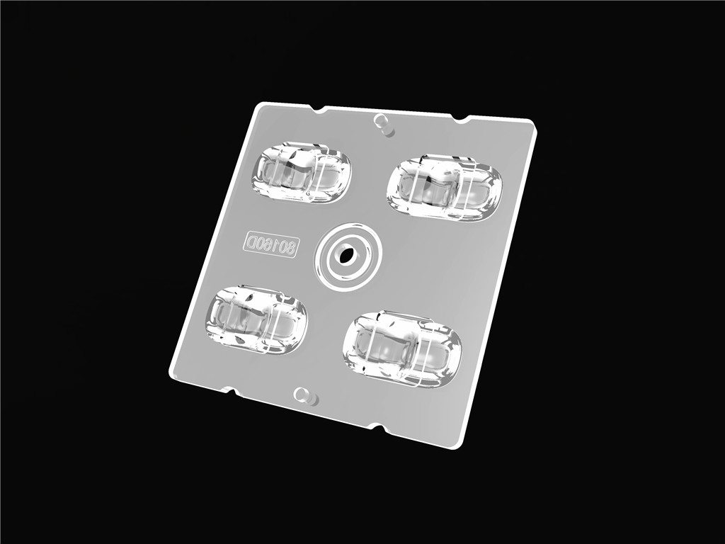 4IN1 50 * 50mm 80 * 160 درجه زاویه پرتو لنز LED Street Lighting Module برای روشنایی شهری