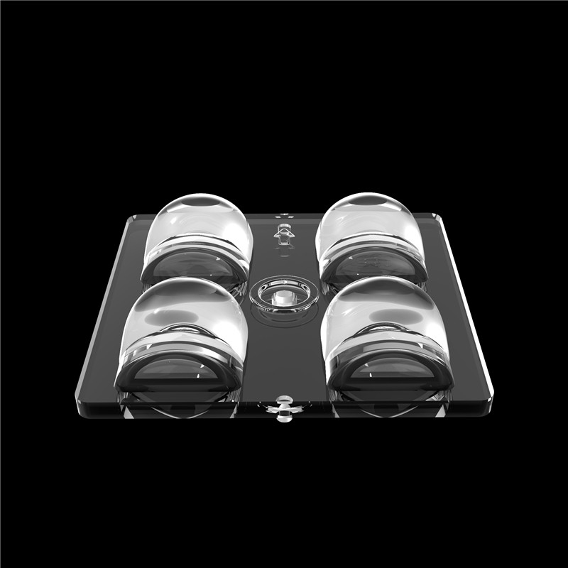 قطبی 60 درجه 2 * 2 چند لنز انتقال بالا 50 * 50mm برای چراغ های استادیوم LED