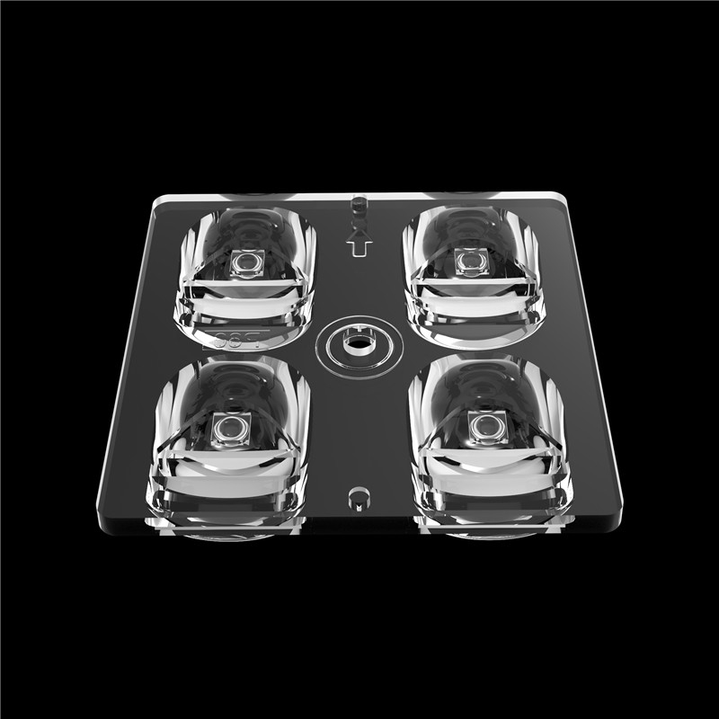 قطبی 60 درجه 2 * 2 چند لنز انتقال بالا 50 * 50mm برای چراغ های استادیوم LED