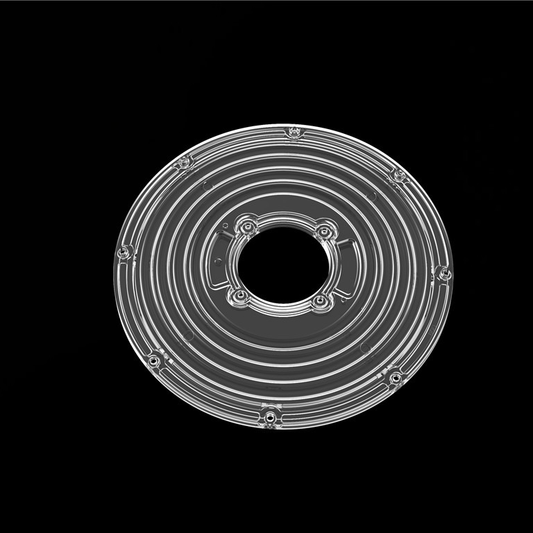 206mm قطر ماژول گرد لنز برای High Bay Light UFO لنز 90 درجه φ206mm PC لنز LED